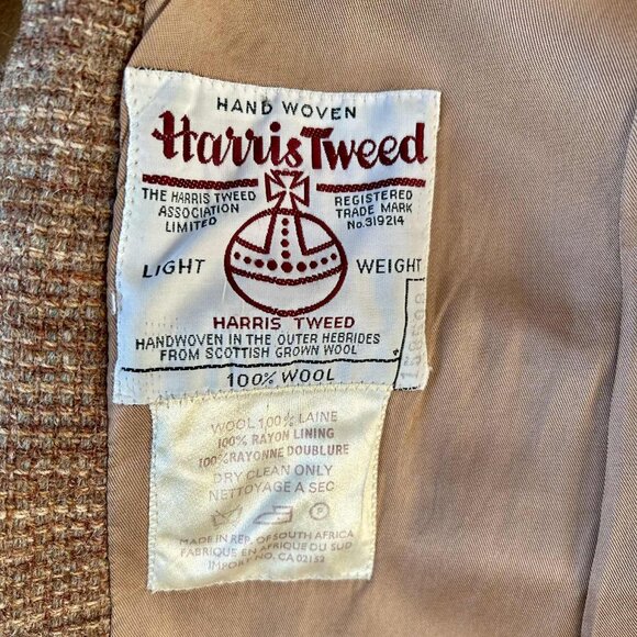 Vintage Harris Tweed Camel Wool Tailored Jacket by Marc D’Alcy Paris – US 10 - Picture 14 of 15